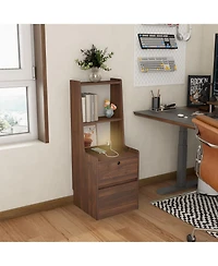 Streamdale Furniture Smart Nightstand with Charging, Lighting, and Storage