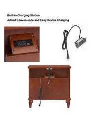 Streamdale Furniture Nightstand with Charging Station and Drawers