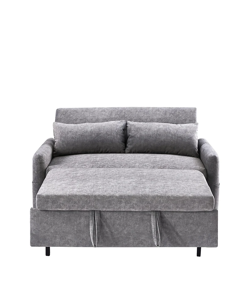 Streamdale Furniture 55" Pull Out Sofa Bed with Adjustable Back, Storage, Pillows, Usb