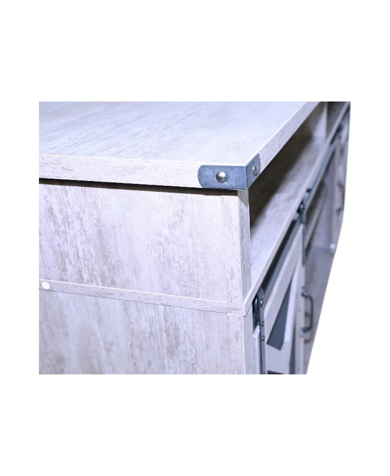 Streamdale Furniture 65" Led Tv Stand with Barn Door