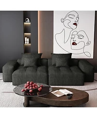 Streamdale Furniture Modern Oversized Modular Sectional Sofa Chenille Fabric Black