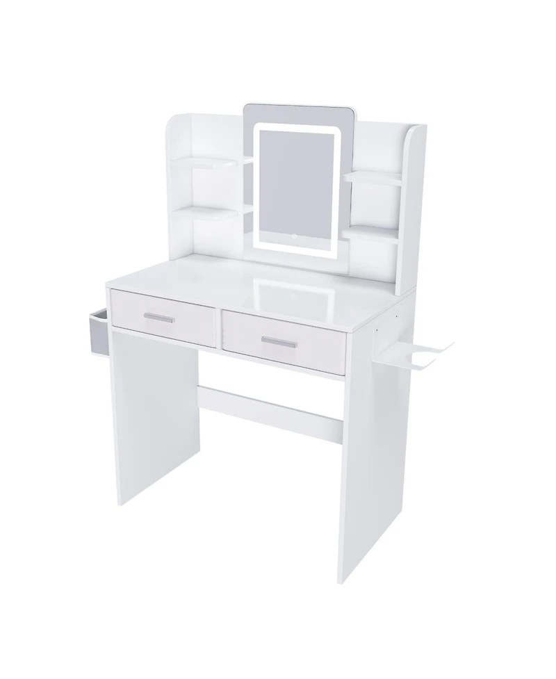 Streamdale Furniture Led Vanity Mirror Dressing Table with Lights & Storage