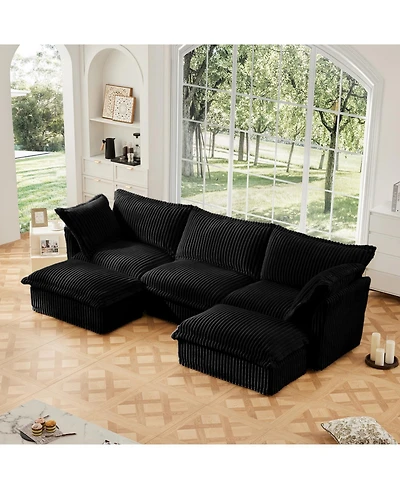 Streamdale Furniture Slipcovered U Shape Sectional Sofa