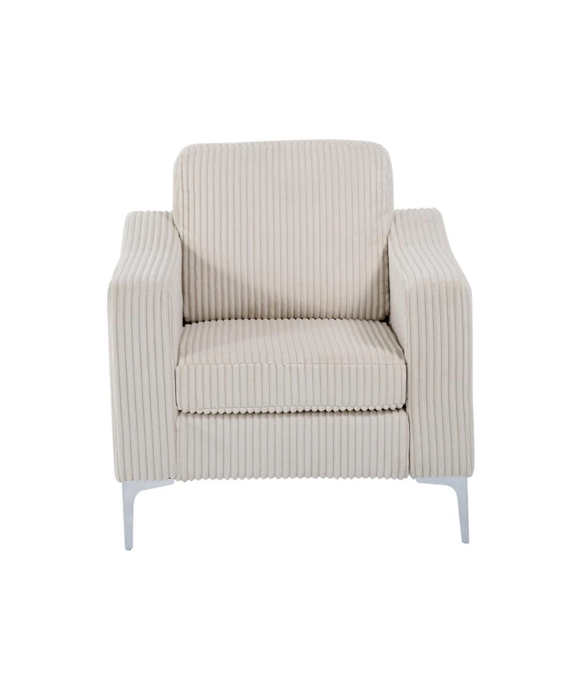 Streamdale Furniture Convertible Corduroy Sectional Sofa - Beige