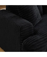 Streamdale Furniture Corduroy 3-Seater Sofa w/ 4 Pillows