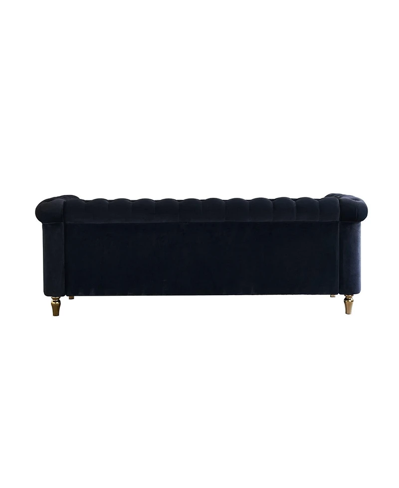 Streamdale Furniture Chesterfield Velvet Sofa 84.65 inch for Living Room