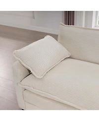 Streamdale Furniture Corduroy Modular Sectional Sofa with Ottomans