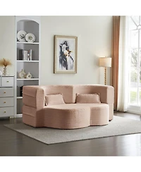 Streamdale Furniture Corduroy Floor Sofa Bed with Pillows
