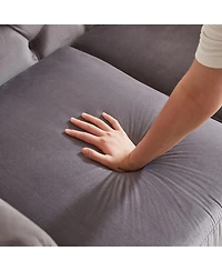 Streamdale Furniture Velvet 3+3 Seater Sofa with Wood Frame & Metal Feet