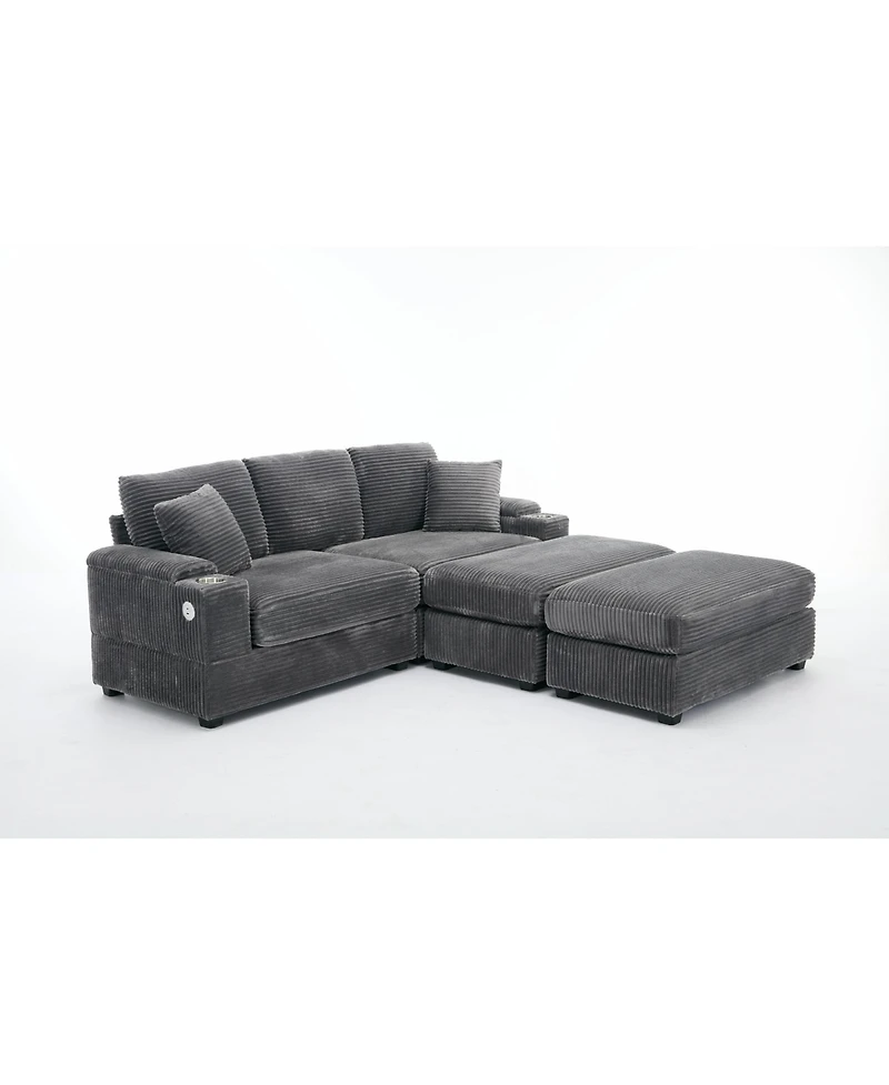 Streamdale Furniture Modular Sectional Sofa Bed Set w/ Storage