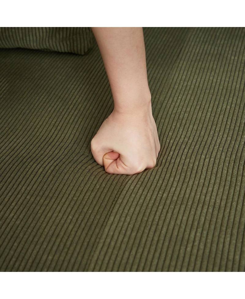 Streamdale Furniture 66" Sleeper Sofa Bed 3-in-1 Pullout, Corduroy, Green