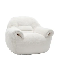 Streamdale Furniture Comfy White Faux Fur Bean Bag Chair Sofa for Adults & Kids