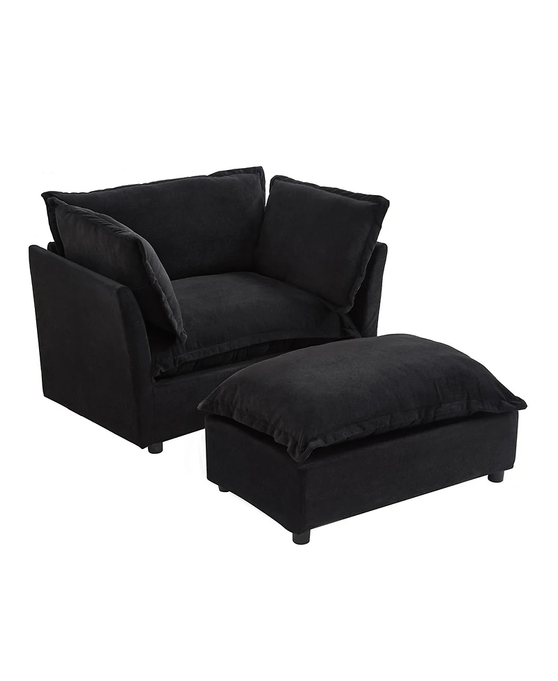 Streamdale Furniture Cozy Armchair Sofa with Ottoman