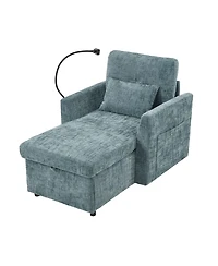 Streamdale Furniture Multifunctional Chenille Recliner Sofa with Storage & Phone Bracket