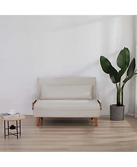 Streamdale Furniture Extra Wide 3-in-1 Loveseat Sofa Bed - Adjustable Back, Linen Fabric