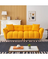 Streamdale Furniture Teddy Sofa (Yellow) w/ Pillows - Apartment/Office/Living Room