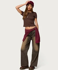 Edikted Women's Nikkey Semi Sheer T Shirt