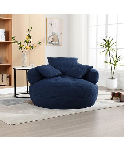 Streamdale Chenille Sleeper Sofa Chair - Modern Fluffy Lounge Seat