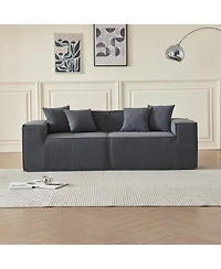 Streamdale Furniture Corduroy Modular Loveseat Sofa - Compact Sectional Couch