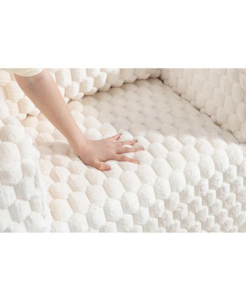 Streamdale Furniture Corduroy compression sofa with Ottoman