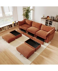 Streamdale Furniture U Shape Sofa w/ Ottomans & Storage