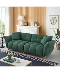 Streamdale Furniture Teddy Sofa (Green) w/ 2 Pillows - Apartment/Office/Living Room