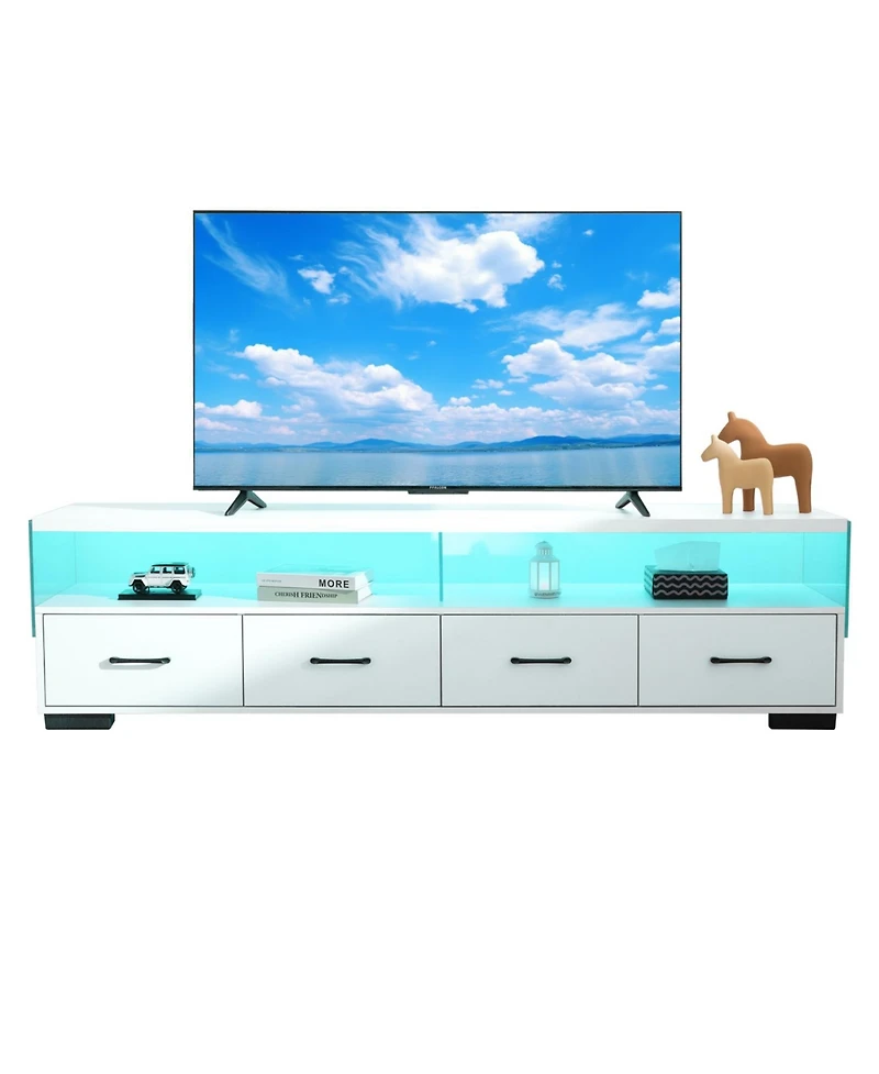 Streamdale Furniture White 4-Drawer Tv Stand - Up to 80" TVs