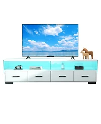 Streamdale Furniture White 4-Drawer Tv Stand - Up to 80" TVs