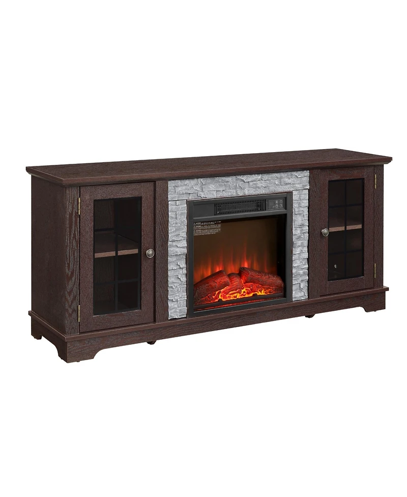 Streamdale Furniture 58" Tv Stand with Fireplace & Storage