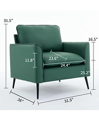 Streamdale Furniture Cat Paw Green Leather Sofa & Chair Set