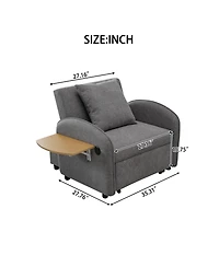 Streamdale Furniture Convertible Chair Bed- 3-in-1 Pull-Out Sofa with Usb & Desk