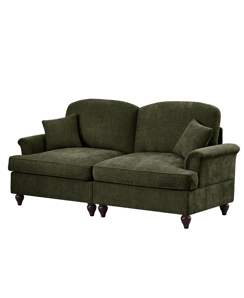 Streamdale Furniture Mid Century Chenille Loveseat Sofa with Flared Arms