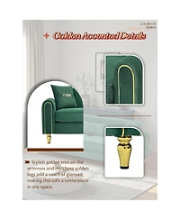 Streamdale Furniture Modern Plush 3-Seater Sofa with Pillows & Metal Legs