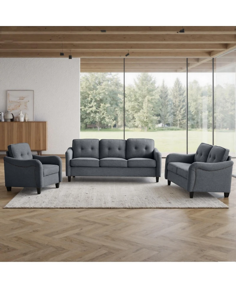 Streamdale Furniture 3-Piece Modern Living Room Sofa Set