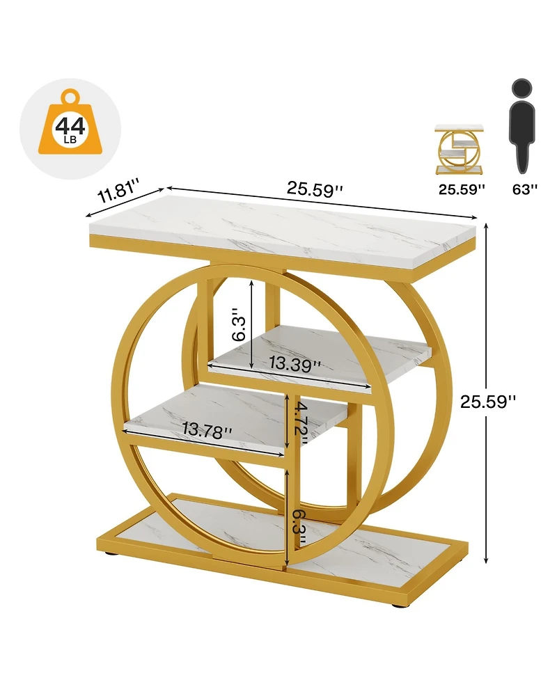 Tribesigns End Table Set of 2, 4-Tier Narrow Side Table, Wood Small Sofa Side Table, Industrial Bedside Table for Bedroom, Living Room