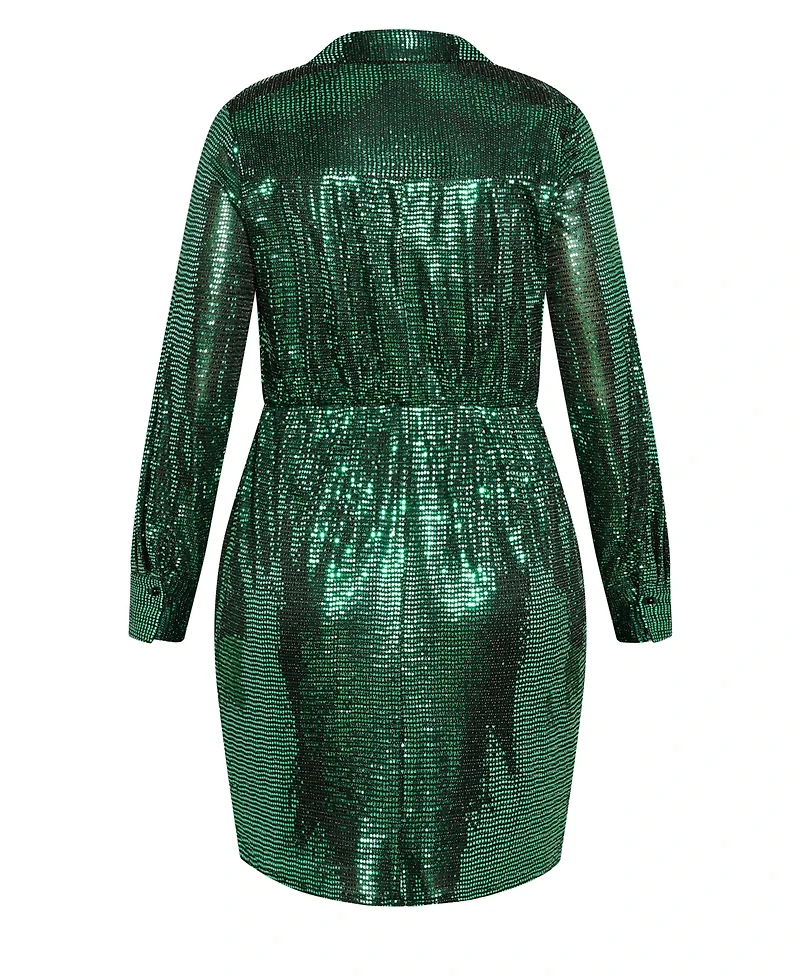 City Chic Plus Sequin Glow Dress