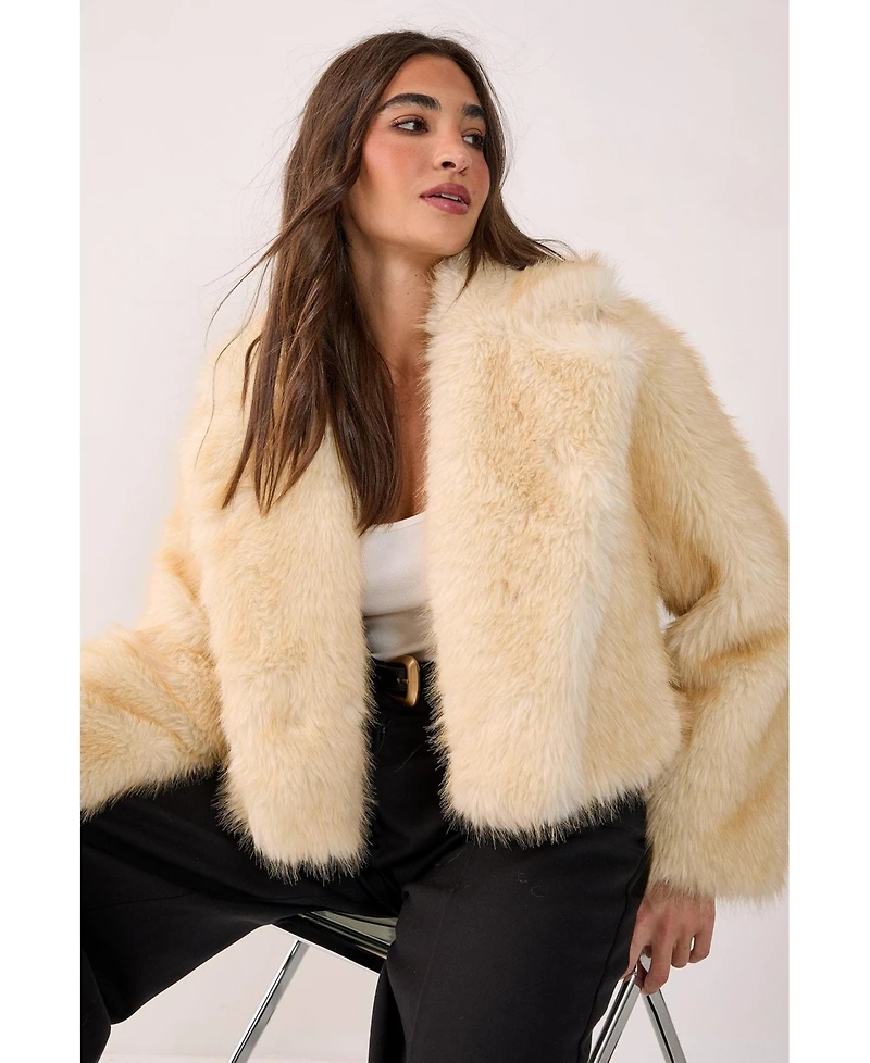 Nasty Gal Women's Tipped Faux Fur Crop Jacket