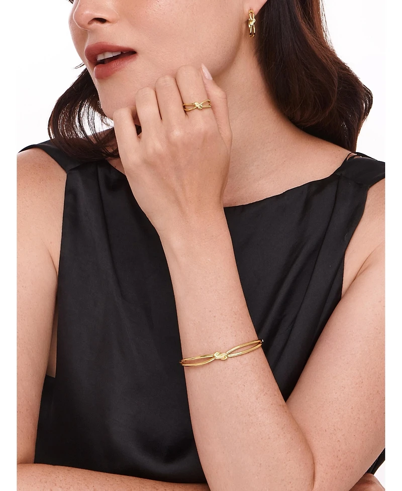 Devata Love Knot Bangle Bracelet in Gold Plated Sterling Silver