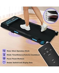 Ksports Under Desk Walking Pad Treadmill with Manual Incline and Wheels, 2.5 Hp