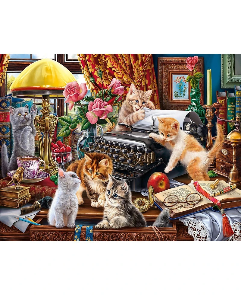 SunsOut Kittens in the Writer's Office 1000 piece Jigsaw Puzzle for Adults Large Pieces