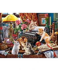 SunsOut Kittens in the Writer's Office 1000 piece Jigsaw Puzzle for Adults Large Pieces