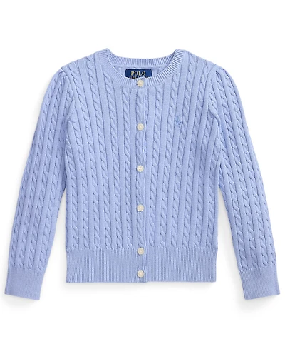 Polo Ralph Lauren Girls' 2T-6X Mini-Cable Front-Button Cardigan