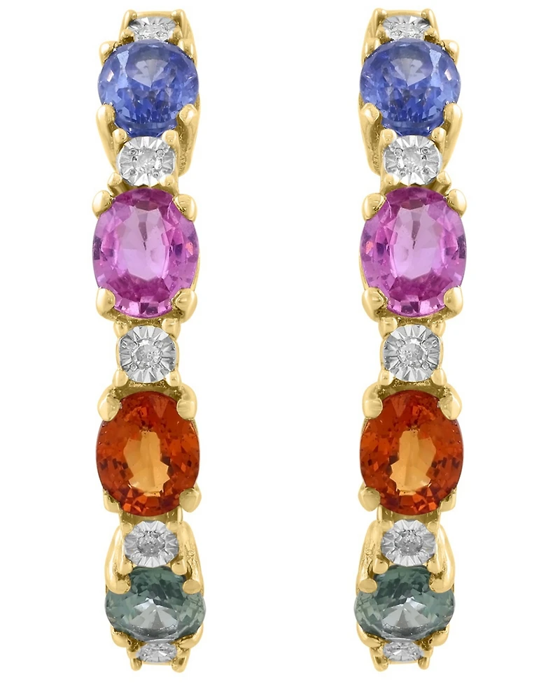 Effy Collection Multi Sapphire (1-7/8 ct. t.w.) and Diamond Accent Earrings in 14k Yellow Gold