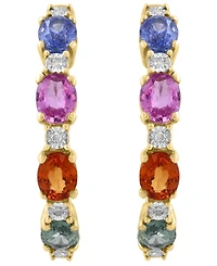 Effy Collection Multi Sapphire (1-7/8 ct. t.w.) and Diamond Accent Earrings in 14k Yellow Gold