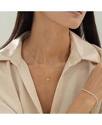 Bearfruit Jewelry 14k Gold Plated Evelina Crystal Cross Necklace Holiday Gift Guide