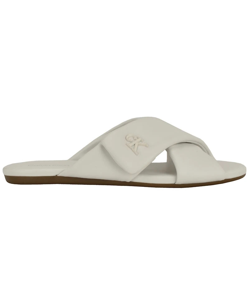 Calvin Klein Women's Renley Criss-Cross Slip-On Flat Sandals