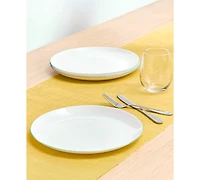 Arch Studio Opal Glass Rim Dinner Plates, Set of 4, Service For 4