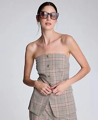 Kenneth Cole Women's Strapless Button-Front Shirt Vest