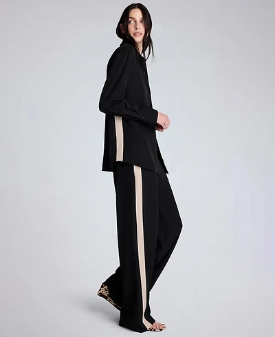 Kenneth Cole Women's Oversized Button-Front Collared Shirt