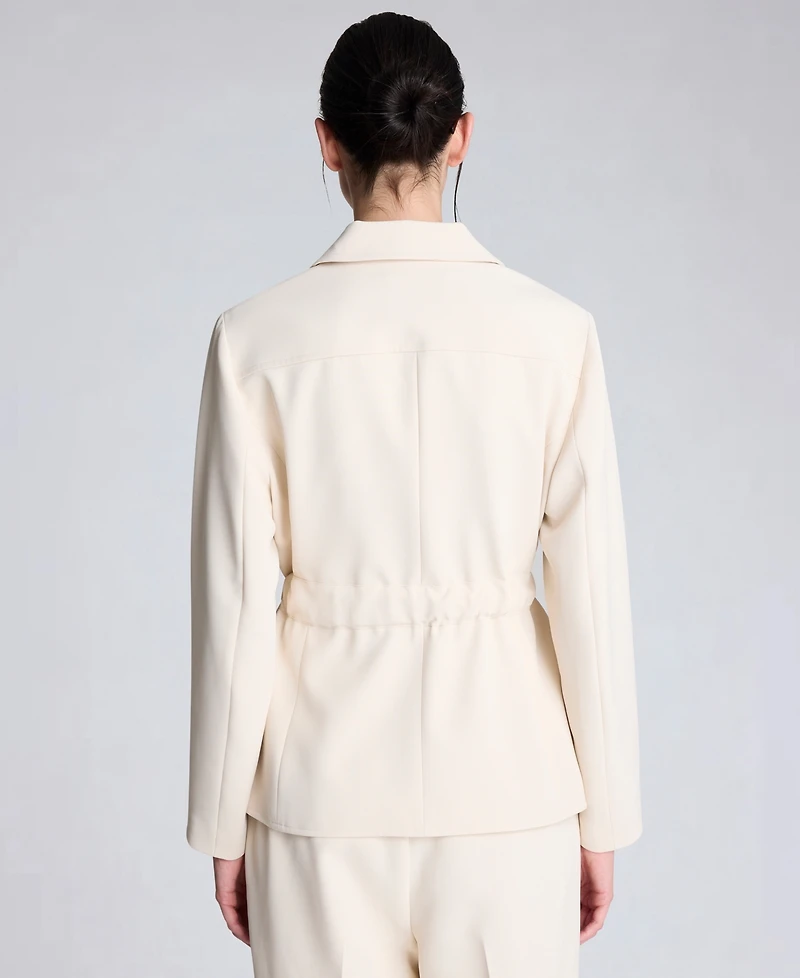 Kenneth Cole Women's Notch Collar Vision Twill Belted Jacket